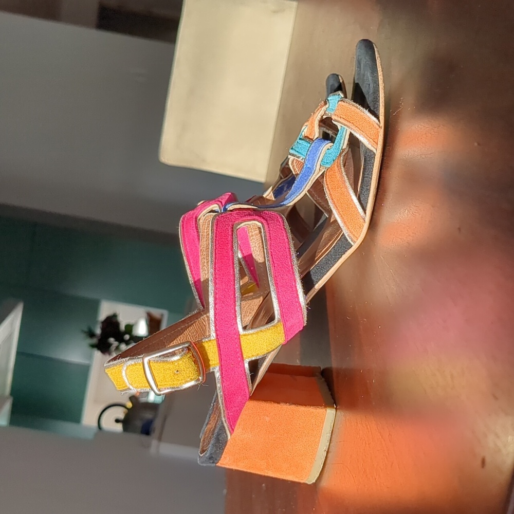 Colorful Strappy Sandals, Made In Portugal